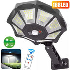 Lampe Solaire 168 LED Étanche 12H d'Éclairage Capteur de Mouvement