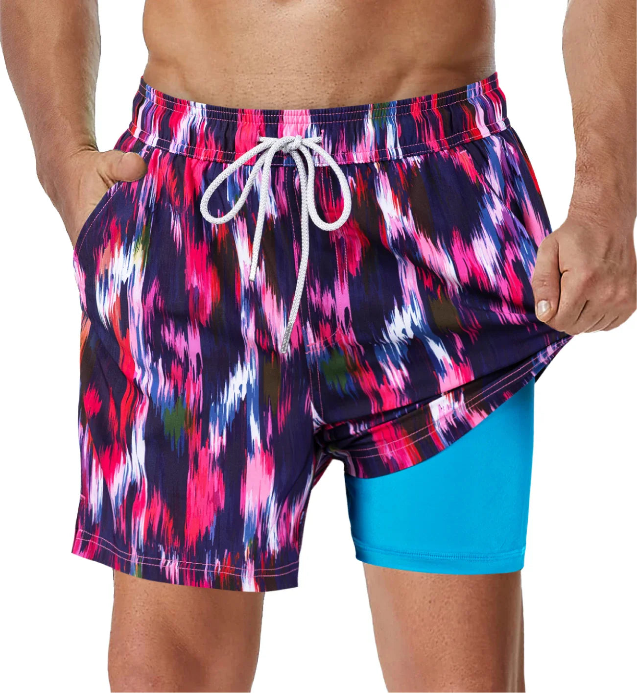 Swimsuit with integrated compression lining
