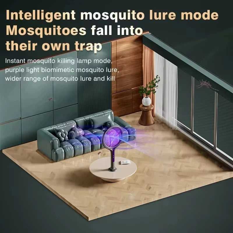 Raquette anti-moustiques électrique et télescopique — Rotation pratique