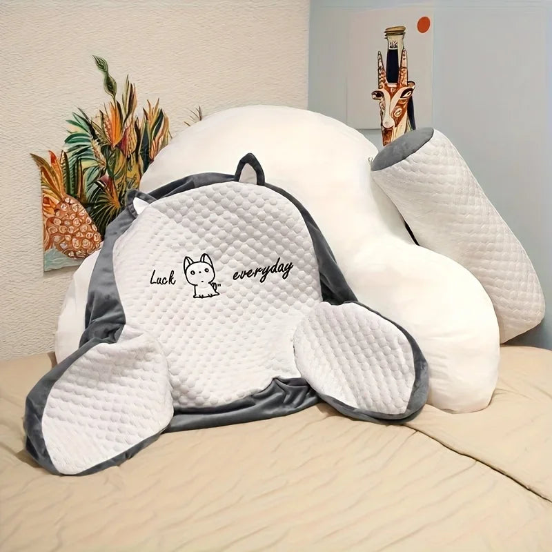 Oreiller de Lecture Ergonomique avec Support Tête & Housse Amovible
