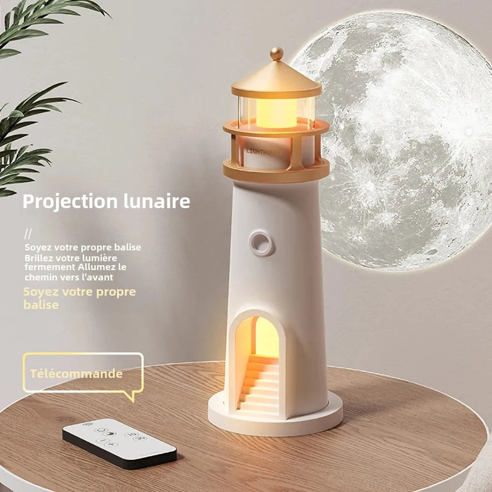 Veilleuse Phare LED Décorative – Projection Lune & Bluetooth