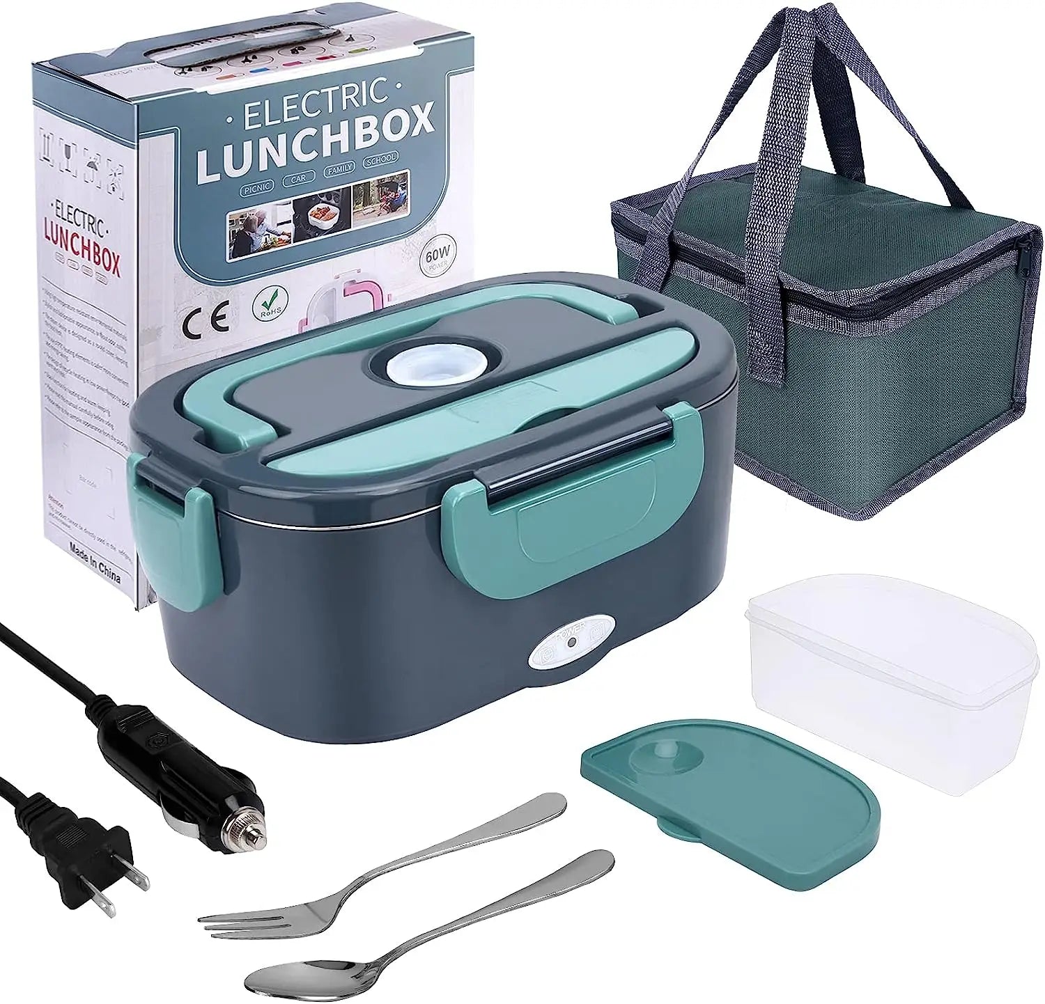 Portable electric heating lunch box