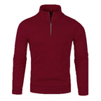 Pull côtelé à col cheminé à zip