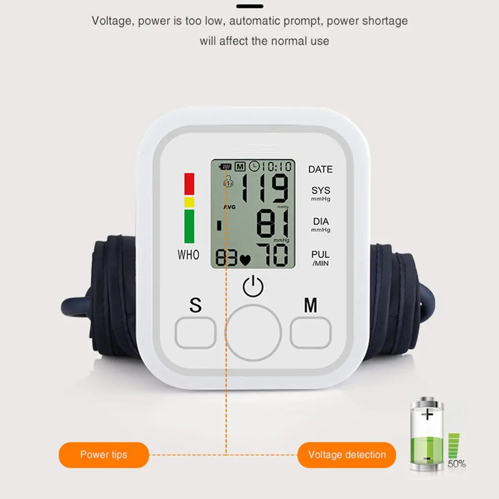 Easy-to-use blood pressure monitor with LCD display
