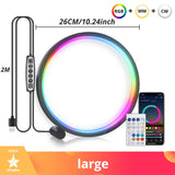 Lampe circulaire LED contrôlée par Bluetooth