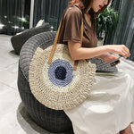 Sac de Plage en Osier "Oeil" avec Fermeture