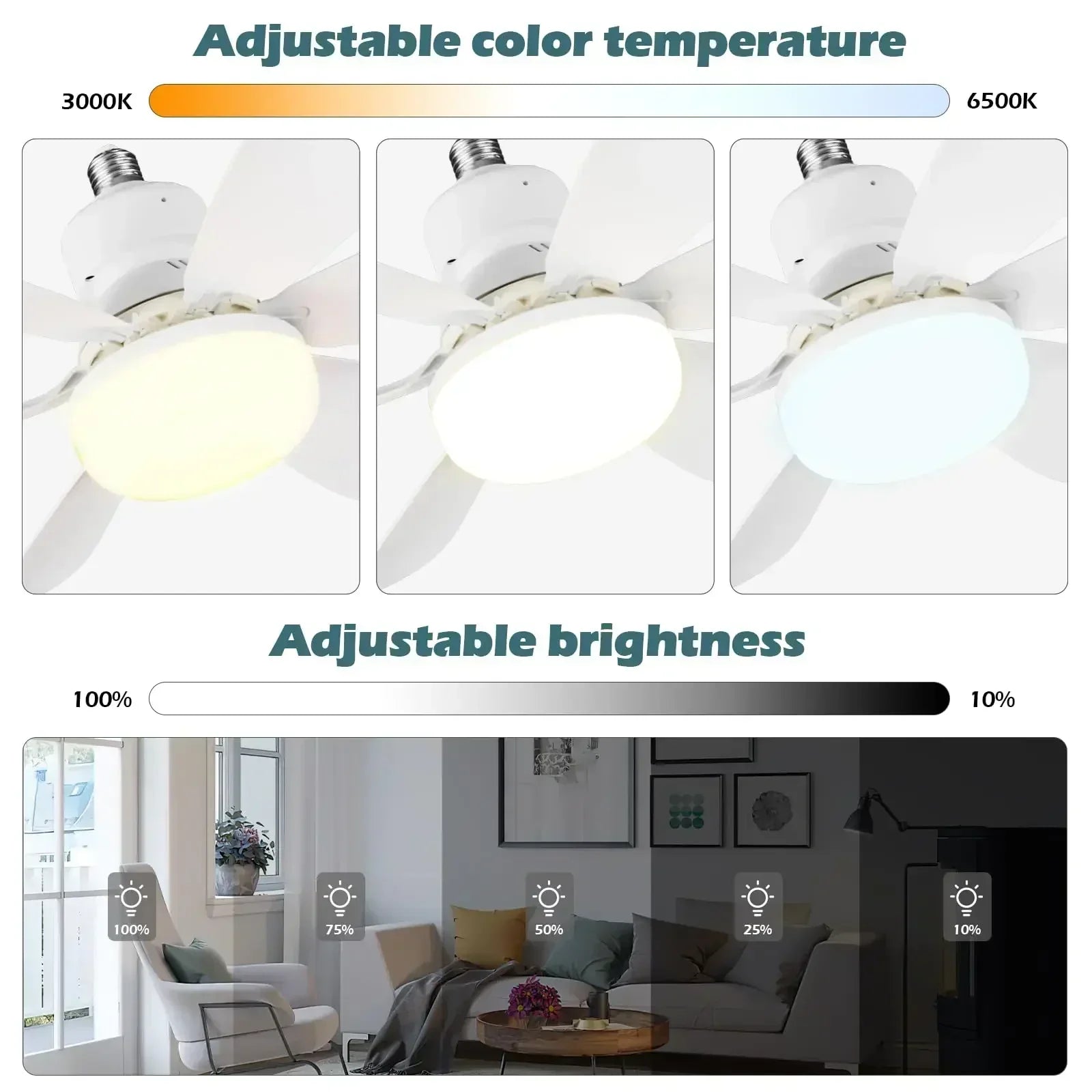 Silent LED Ceiling Fan with Remote Control