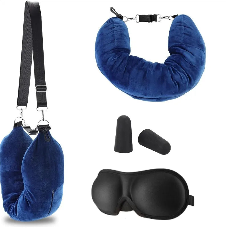3PCS Travel Illusion Pillow to Fill - FREE Headband + Earplugs