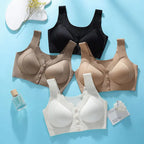 Seamless ribbed snap-front bralette