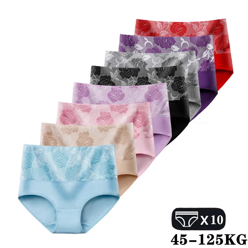 Lot de 6 Culottes Tailles Hautes - Fleuries
