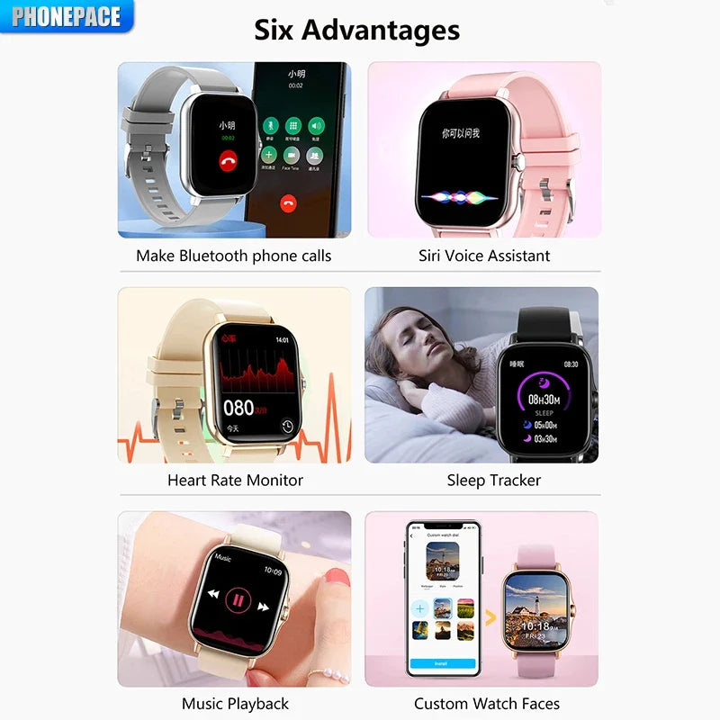 Smartwatch 2025 - Bluetooth Calls & Music