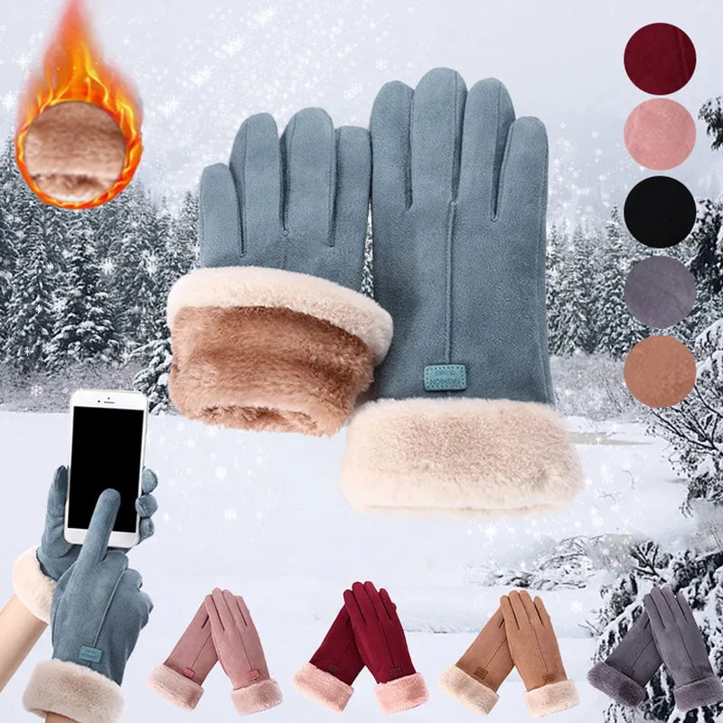 Gants Suèdes Doublés Fourrure
