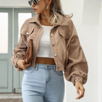 Blouson aviateur court à manches femme