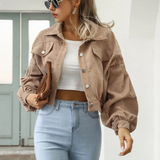 Blouson aviateur court à manches femme