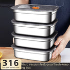 4PCS Boîtes de Conservation en Acier Inox 316 avec Indicateur de Date
