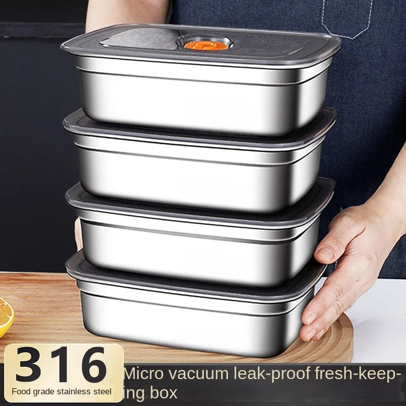 4PCS Boîtes de Conservation en Acier Inox 316 avec Indicateur de Date