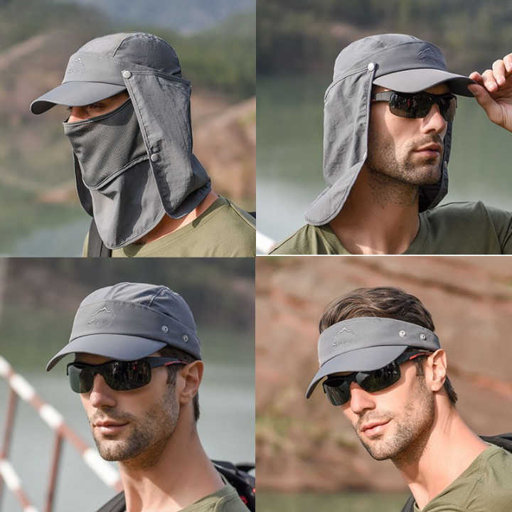Casquette 4en1 avec masque intégré anti-UV