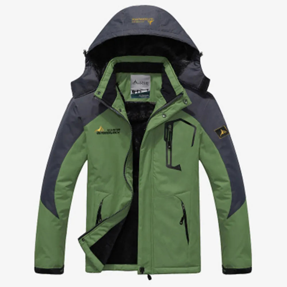 Parka coupe-vent avec capuche pour hommes - Intérieur Polaire
