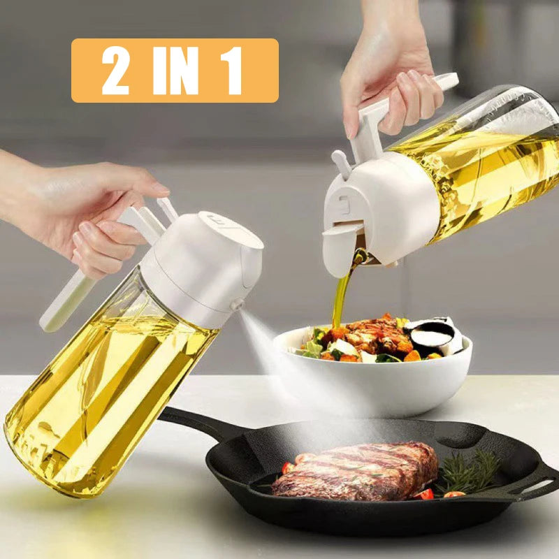 2-in-1 Glass Oil Sprayer for Cooking with Handle