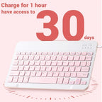 Clavier Bluetooth Sans Fil Rechargeable – Compatible Android, iOS et Windows + Souris Sans Fil OFFERTE