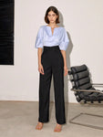 Pantalon Tailleur Taille haute à Pince - Femme