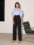 Pantalon Tailleur Taille haute à Pince - Femme