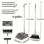4-in-1 Broom with Dustpan, Brush, and Squeegee