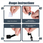 100x Self-adhesive Cable Tie - Reusable Hook and Loop