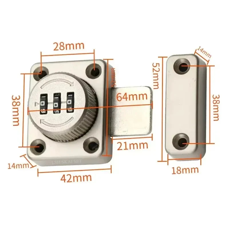 3-Digit Combination Alloy Door Lock