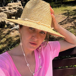 Chapeau de plage avec lanière coquillage - Collection 2023