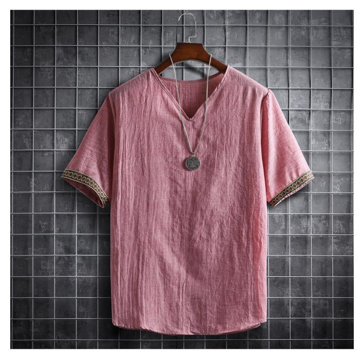 T-shirt coréen en lin léger respirant