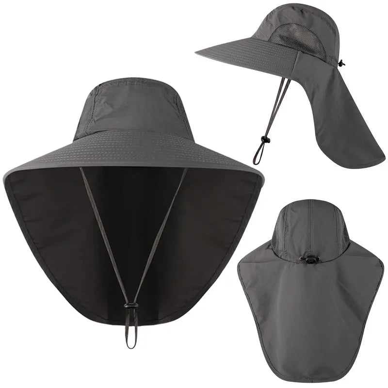 Large Chapeau avec Couvre Cou