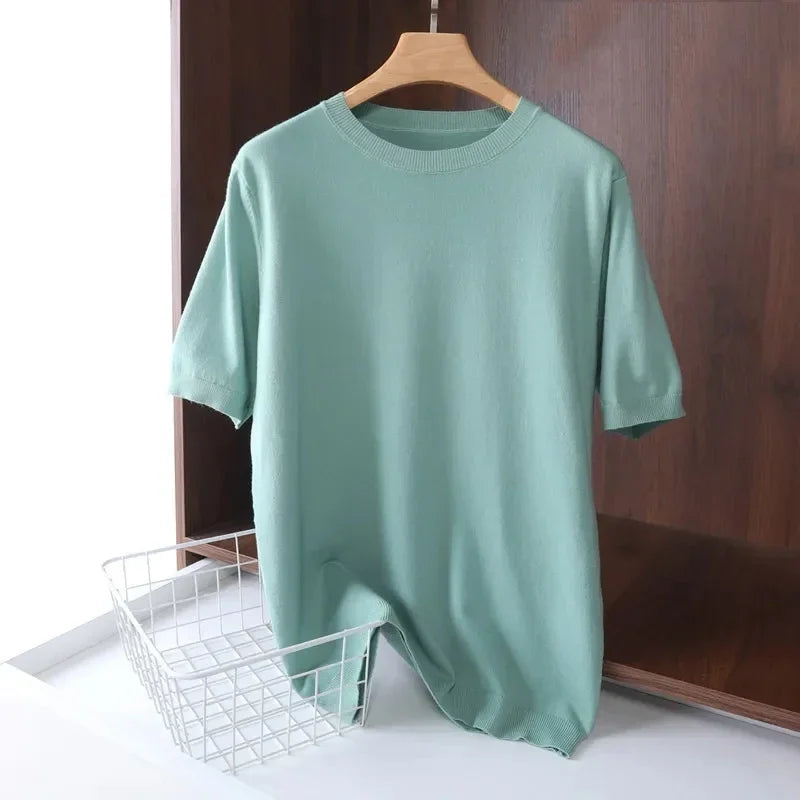 Men's Knitted Merino Wool Mid-Season T-Shirt - 6 Colors