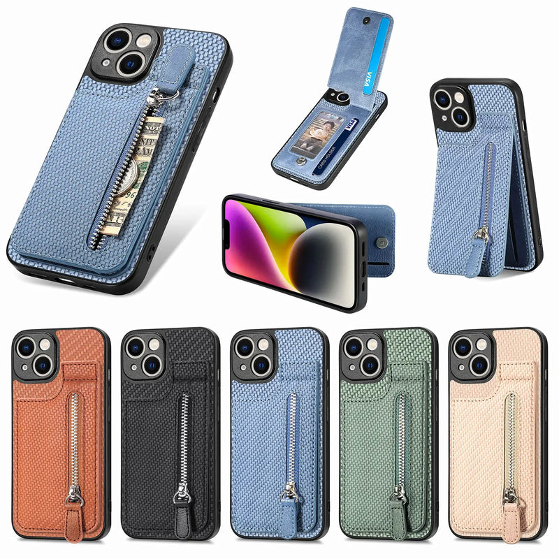 Coque pour iPhone avec porte-carte et porte-monnaie