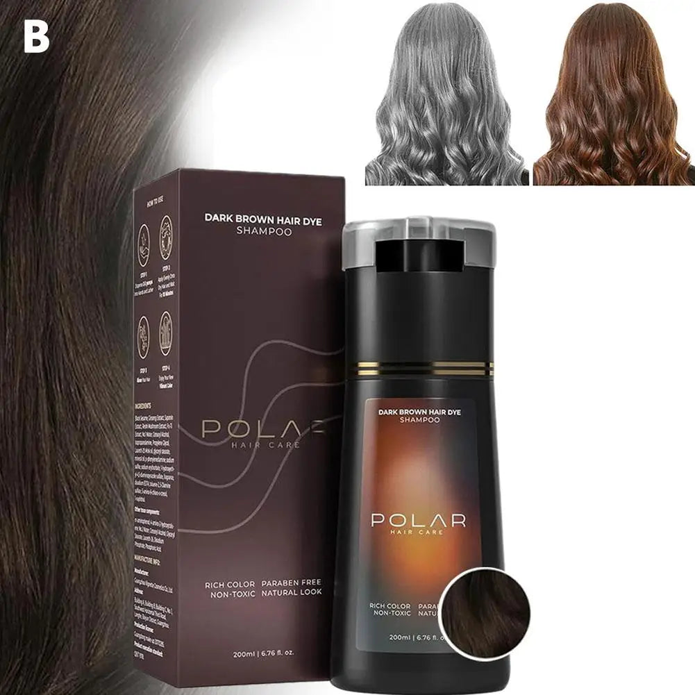 3-in-1 Tinted Shampoo 200 ml – Nourishing Hair Color for Women and Men, Covers Gray Hair