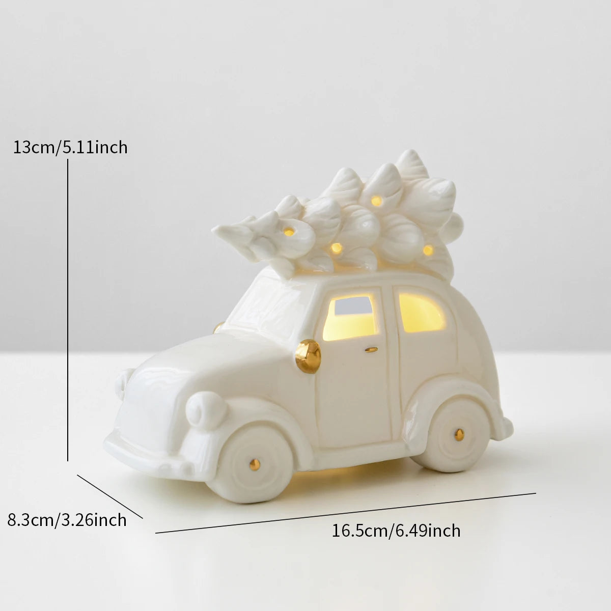 White Ceramic LED Christmas Decoration