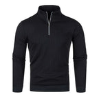 Pull côtelé à col cheminé à zip
