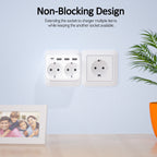 Multiprise 6 en 1 - 2 Prises + 3 USB + 1 USB-C
