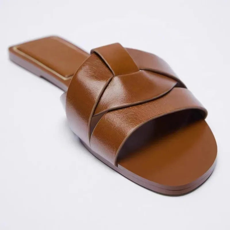 Casual Chic PU Leather Slip-On Mule Sandals