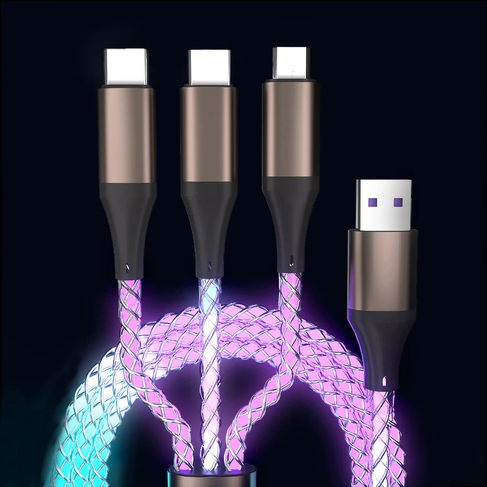 3-in-1 RGB Light Cable - 66W Charging