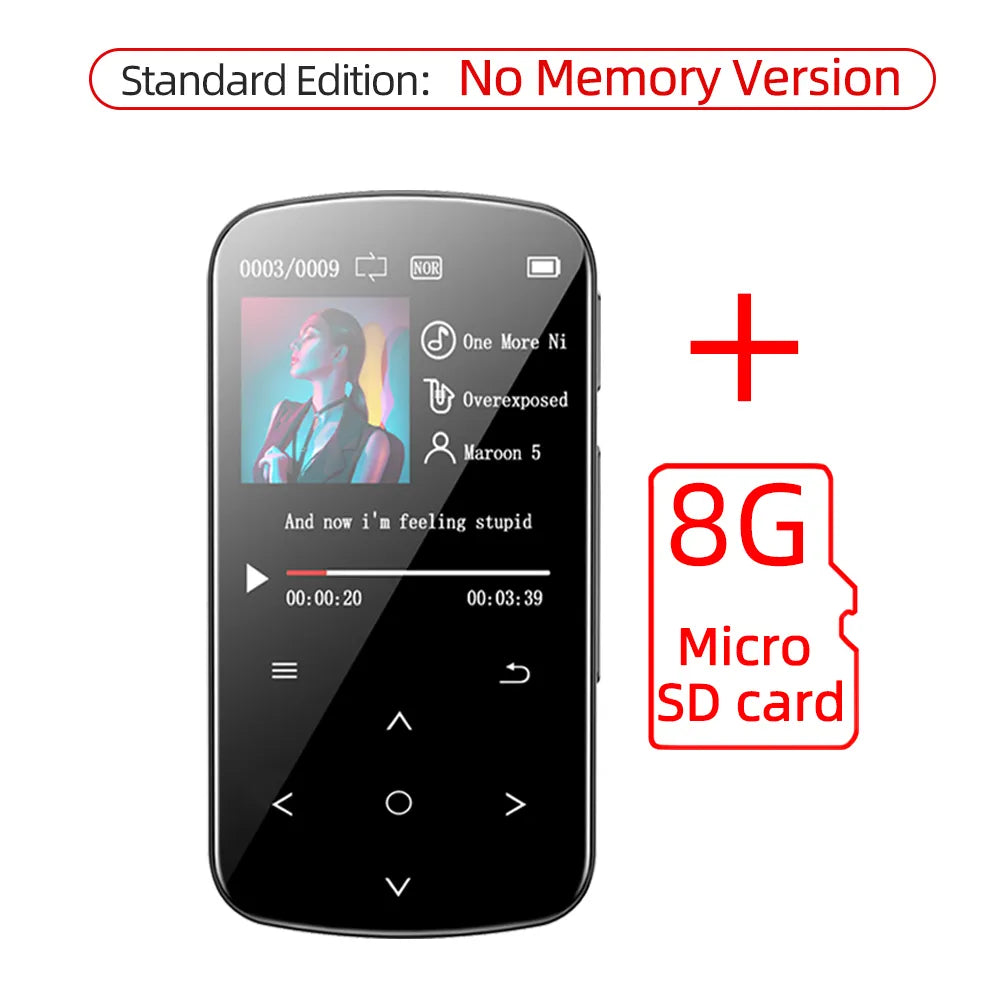 Mini Multifunction MP3 Player - FM Radio, Voice Recorder, Pedometer + SD Card + Earphones