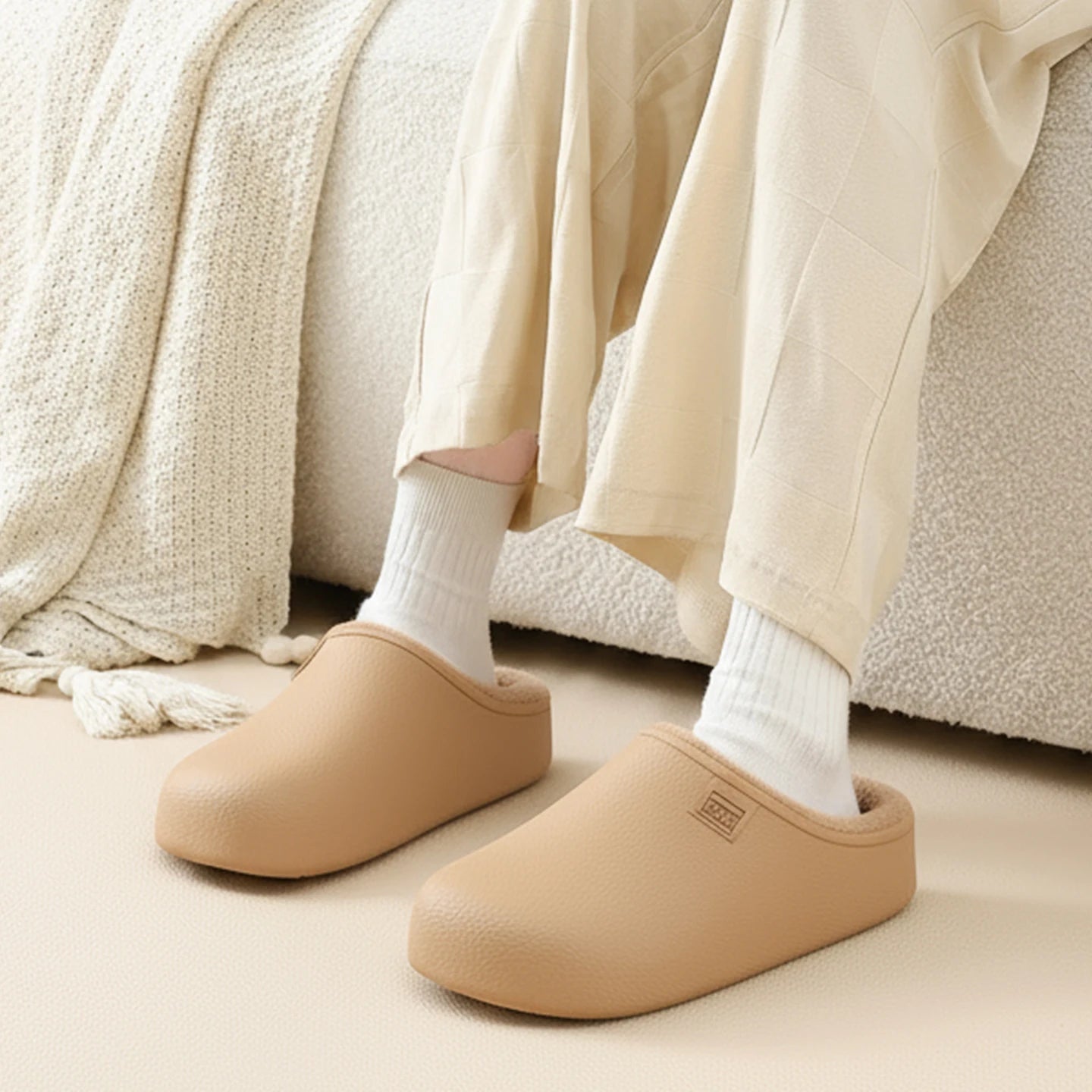 Pantoufles Hiver Imperméables en EVA Doublées Polaire
