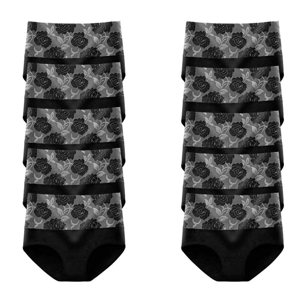 Lot de 6 Culottes Tailles Hautes - Fleuries