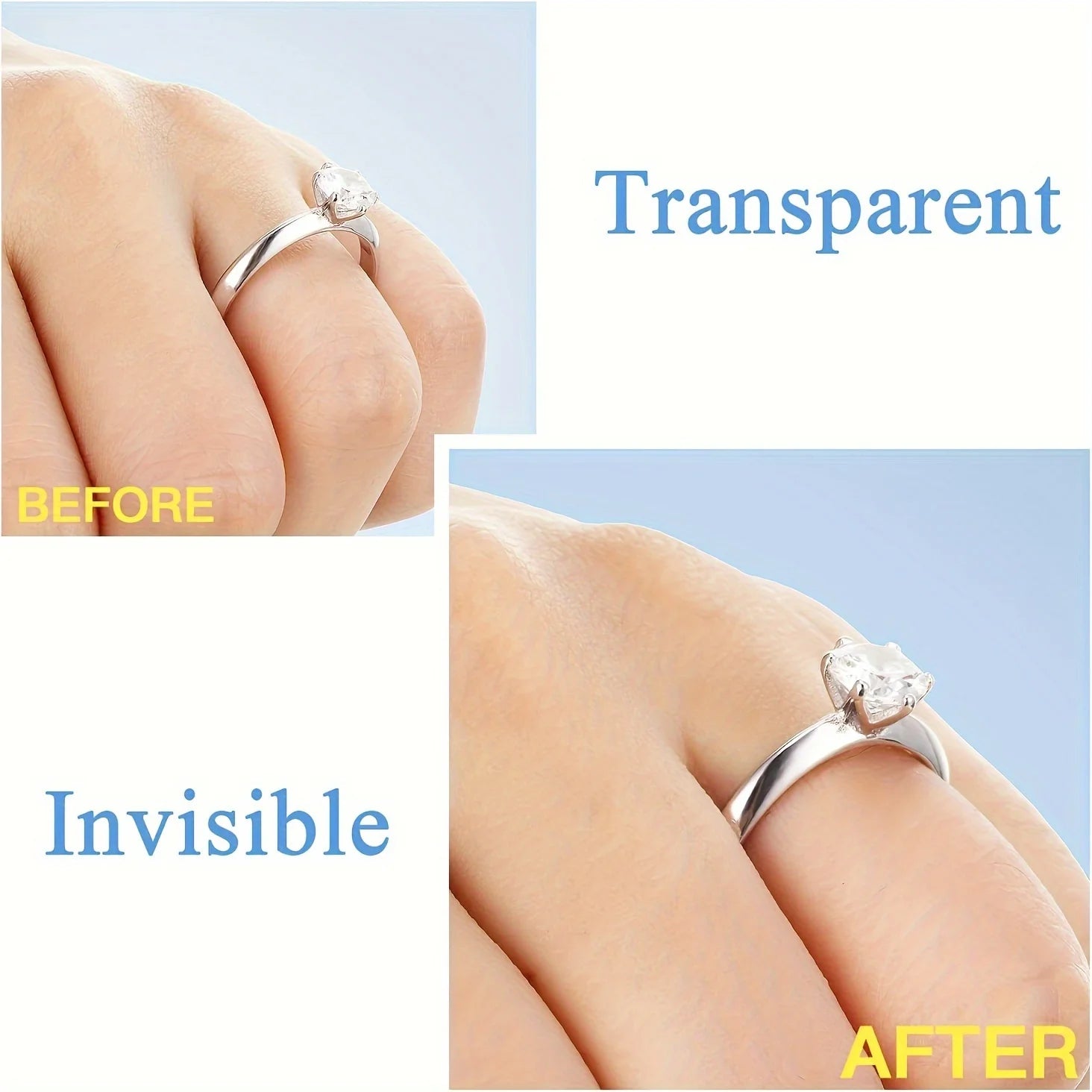 Lot de 16 Ajusteurs de Taille de Bague en Silicone