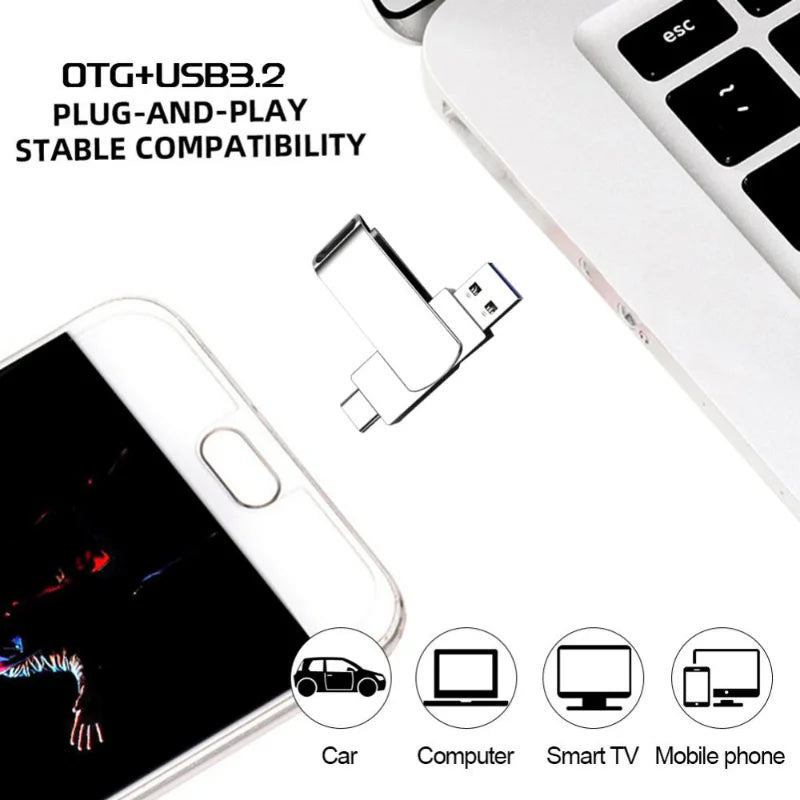 USB 3.2 Flash Drive Up to 16TB + FREE Type-C Adapter