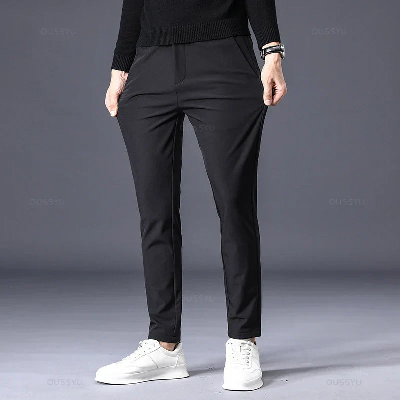 Men's Elegant Winter Trousers with Ultra-Warm Fleece Lining