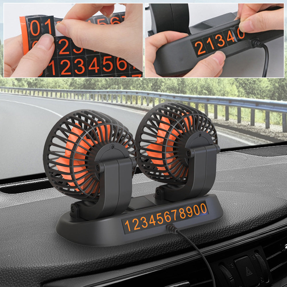 Mini Ventilateur Rotatif Á Double Tête Pour Voiture