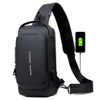 Sac à Bandoulière Homme AntiVol avec Cadenas & Chargement USB