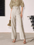 Pantalon Tailleur Taille haute à Pince - Femme