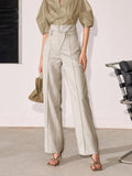 Pantalon Tailleur Taille haute à Pince - Femme